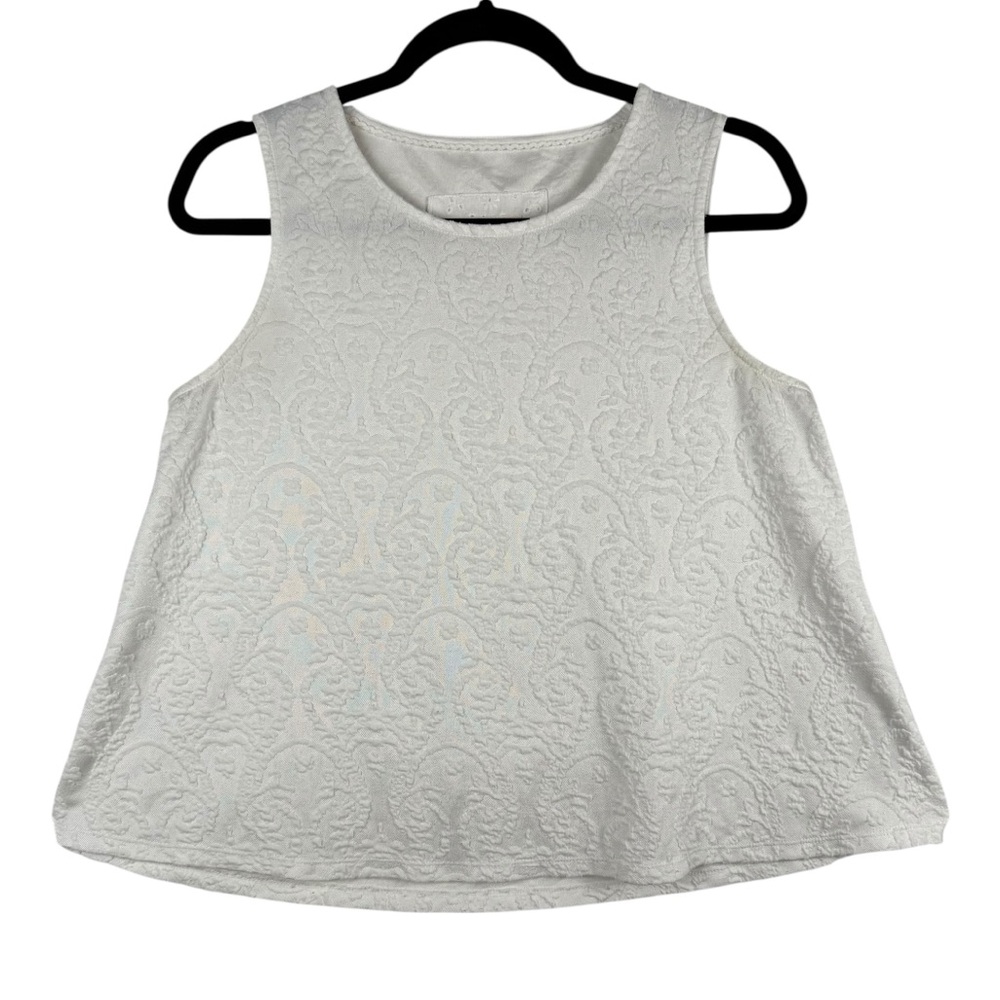 Maeve Anthropology Ivory Textured Tank Top Size Medium